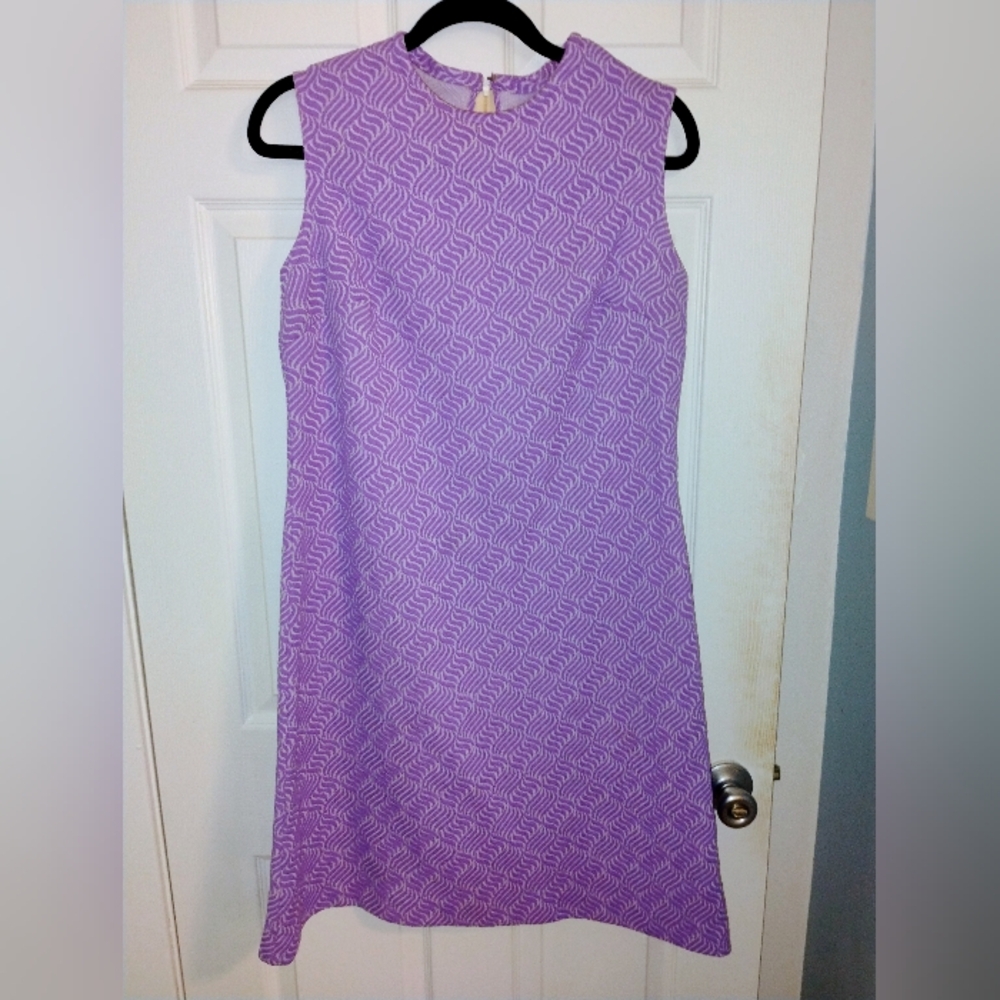 Purple Patterned Sleeveless Dress